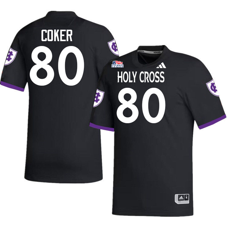 Holy Cross Crusaders #80 Jalen Coker College Football Jerseys,Uniforms-Black